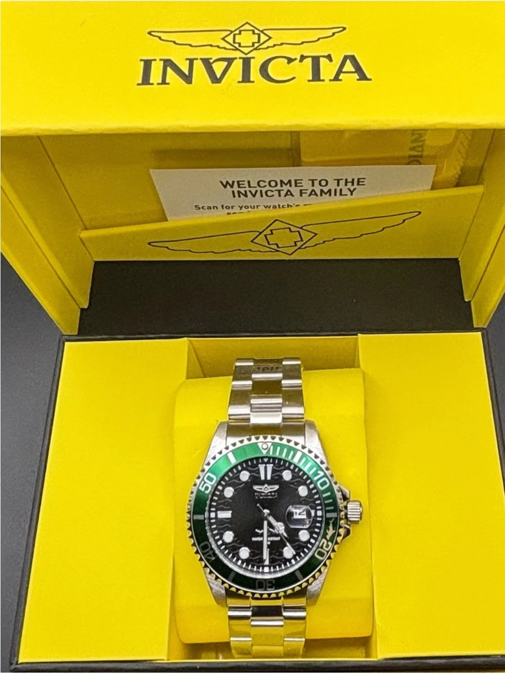 Invicta Pro Diver Selaxis Men’s Watch Black Dial Green Bezel 43mm - 50943